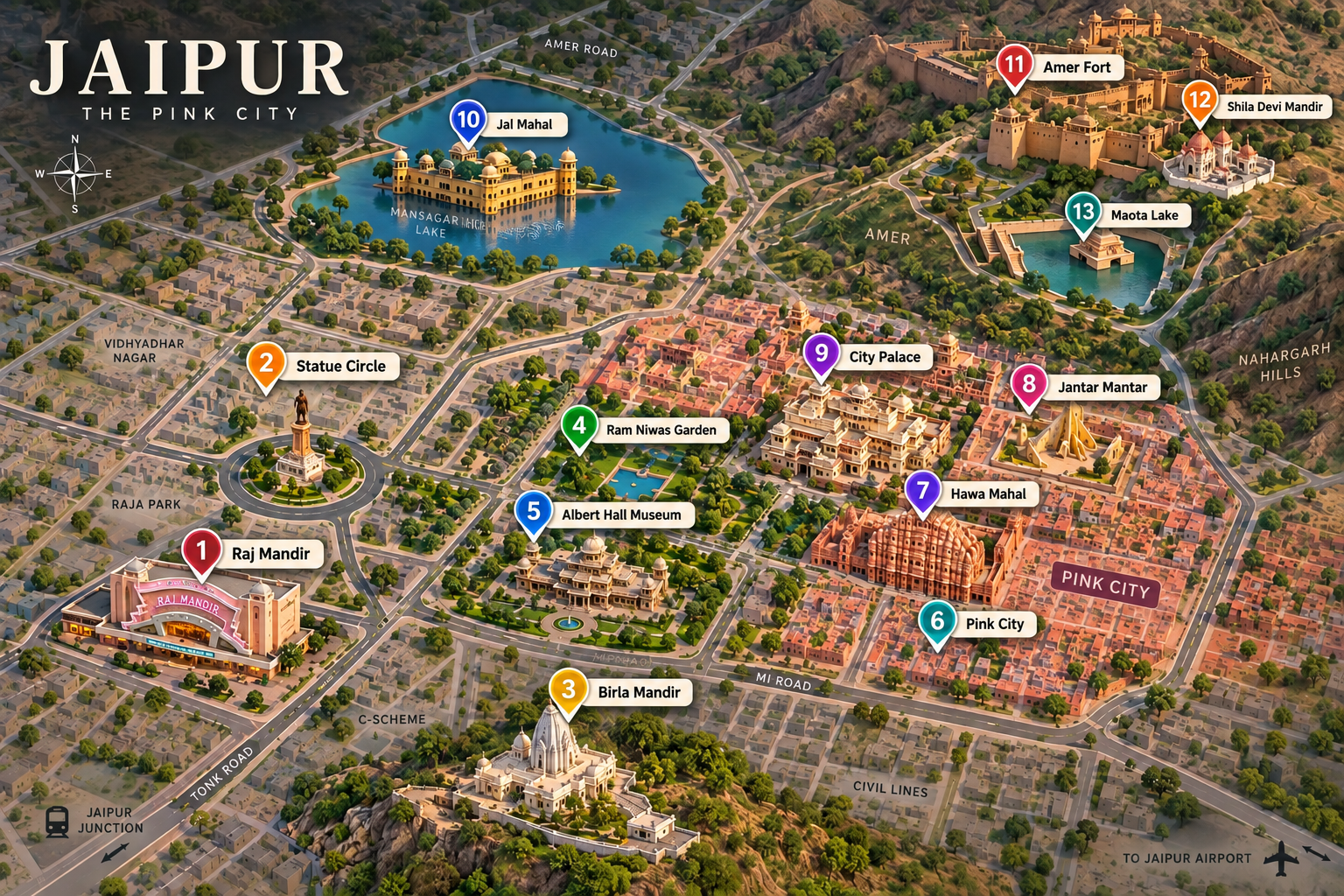 Jaipur tour route map